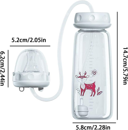 Le Biberon "Liberté" 3-en-1 : Système Mains Libres Anti-Colique & Paille – Silicone Souple 240ml