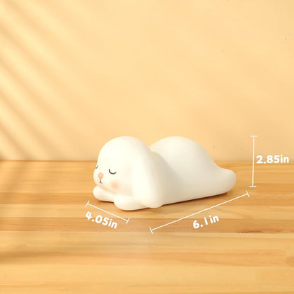 Veilleuse Lapin Adorable en Silicone – Le Compagnon de Nuit Doux & Tactile (7 Couleurs)