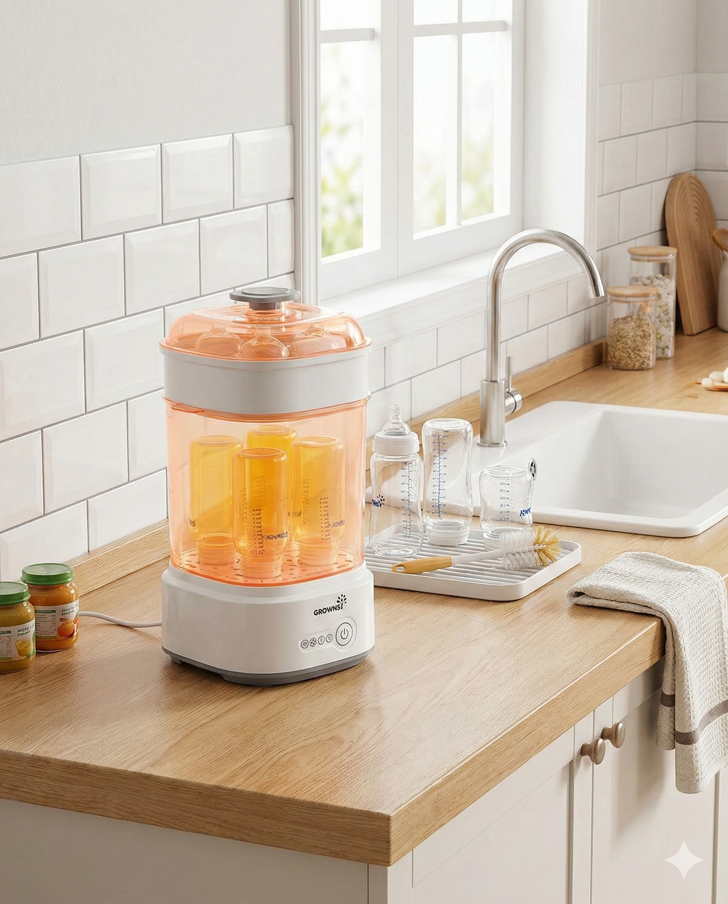 Stérilisateur Biberon Avec Séchage, Stérilisateur Électrique À Vapeur Compact Pour Biberons, Tétines, Pièces De Tire-Lait