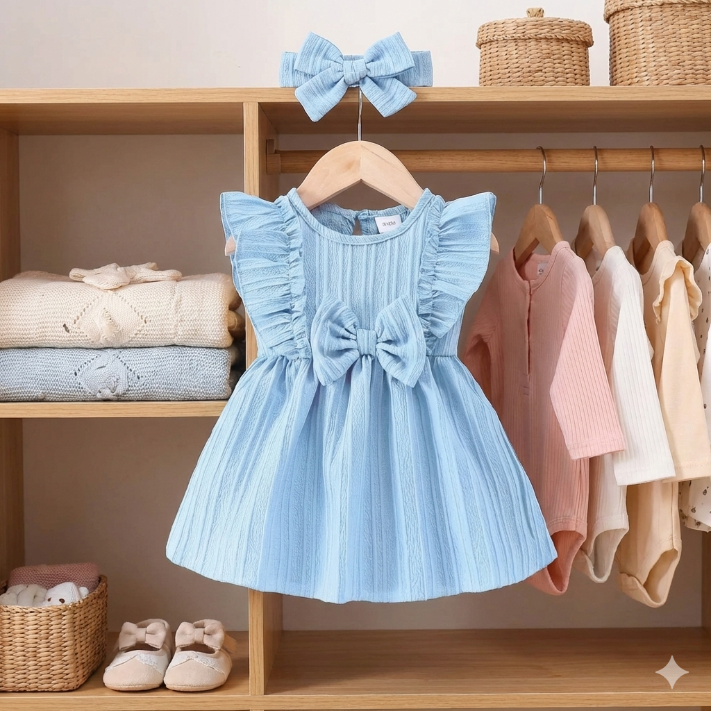 Élégance & Douceur : Robe de Cérémonie 2 Pièces (0-24 mois)