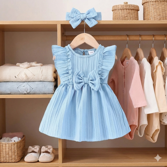 Élégance & Douceur : Robe de Cérémonie 2 Pièces (0-24 mois)
