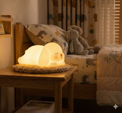 Veilleuse Lapin Adorable en Silicone – Le Compagnon de Nuit Doux & Tactile (7 Couleurs)